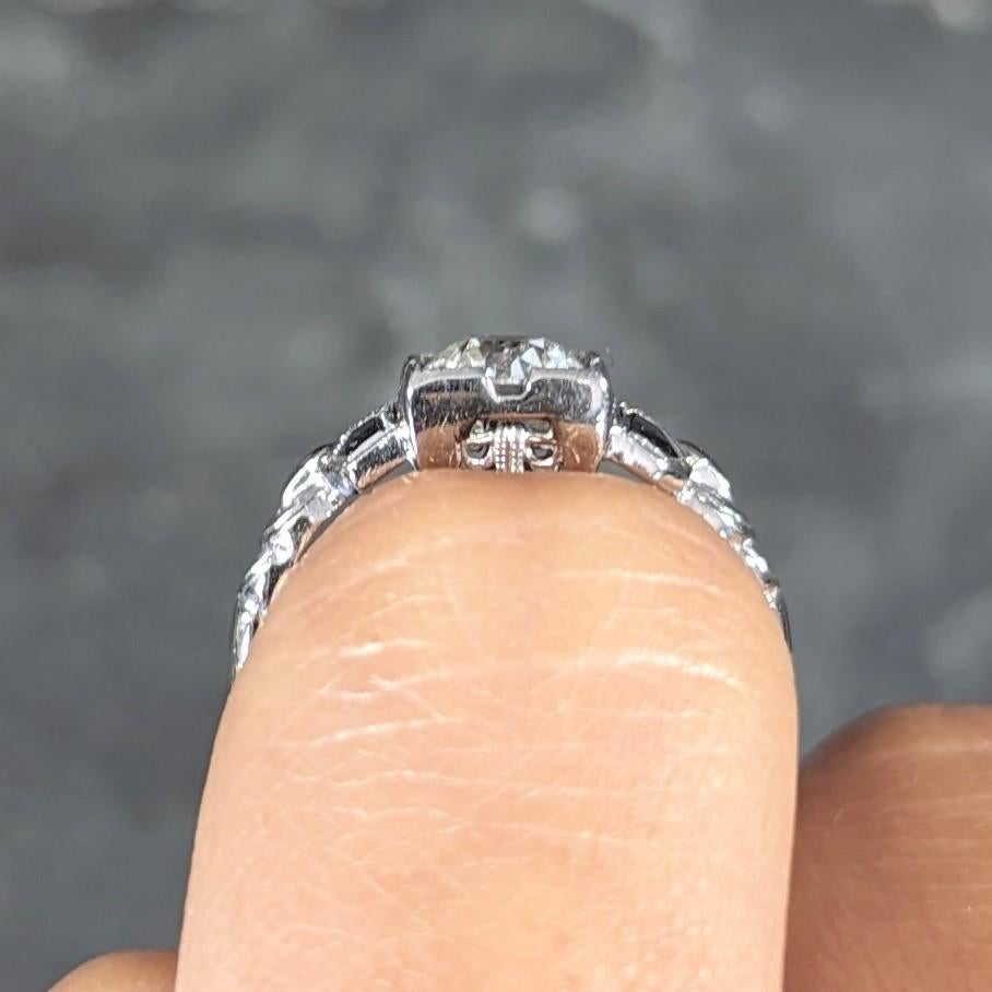 Retro 0.64 CTW Old Mine Cut Diamond 14 Karat Vintage Engagement Ring For Sale 8
