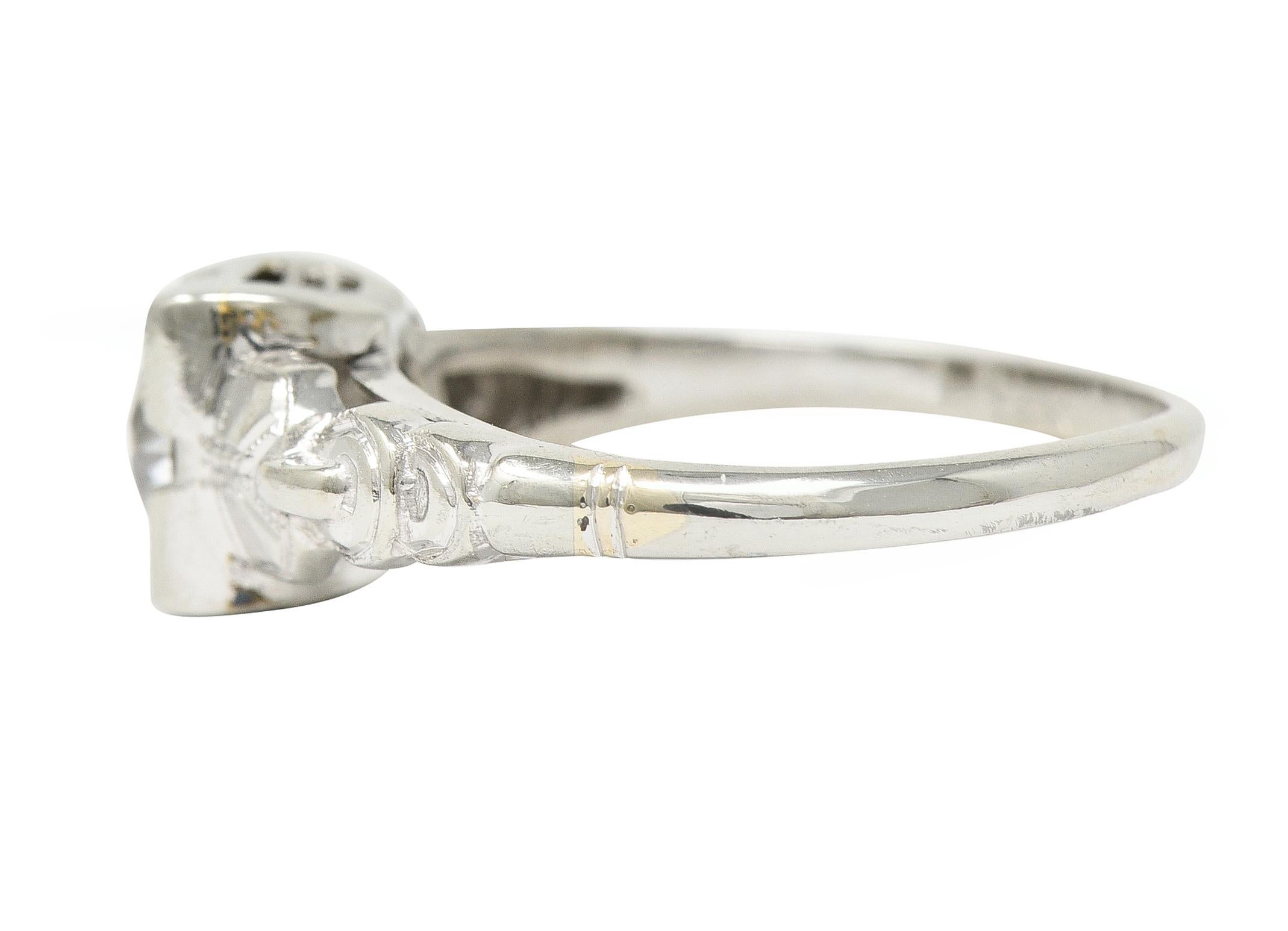 Retro 0.64 CTW Old Mine Cut Diamond 14 Karat Vintage Engagement Ring For Sale 1