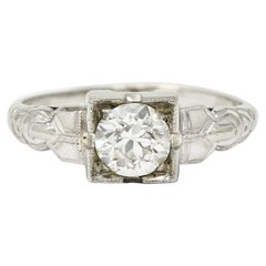 Retro 0.64 CTW Old Mine Cut Diamond 14 Karat Vintage Engagement Ring