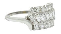 Retro 0.75 Carat Diamond Platinum Fishtail Band Ring