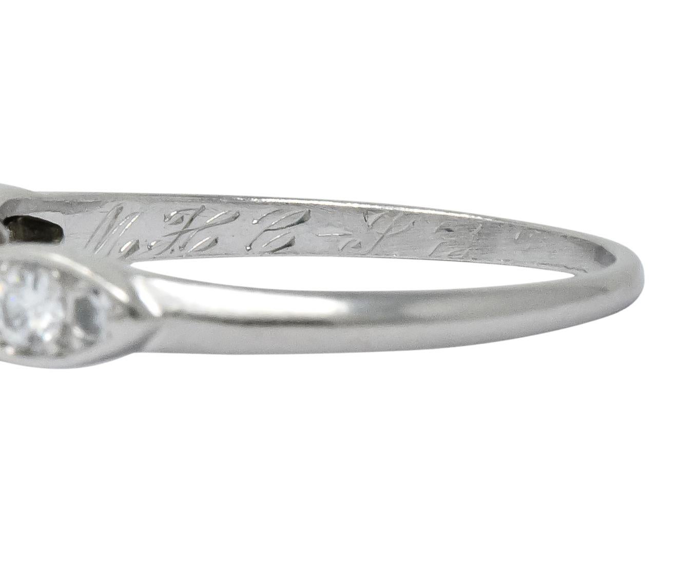 Retro 0.90 Carat Old European Cut Diamond Platinum Engagement Ring 4