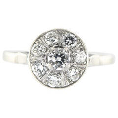 Vintage 1 ct Diamond Ring in 14k White Gold