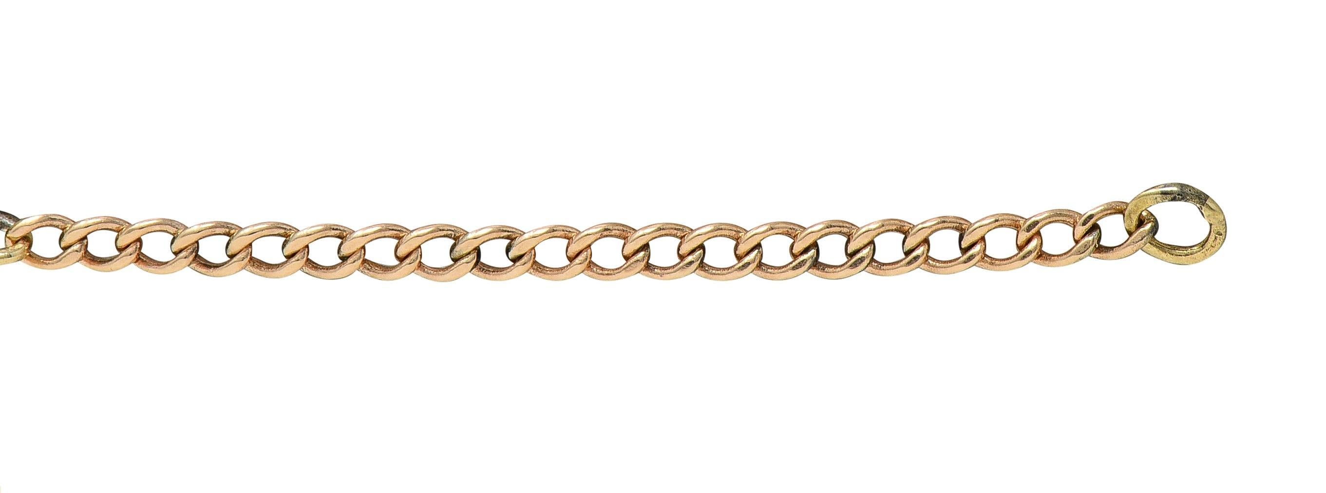Retro 10 Karat Yellow Gold Vintage U.S. Army Link Bracelet en vente 1