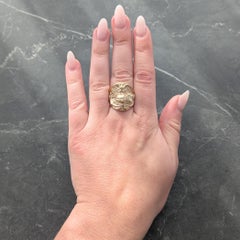 Retro 10 Karat Yellow Gold Vintage WW2 Marine Corps Signet Ring