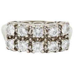Retro 1.00 Carat Diamond 14 Karat Gold Double Row Band Ring