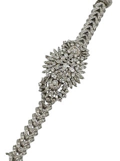 Retro 10.72 Carats Multi Shaped Diamond Platinum Bracelet