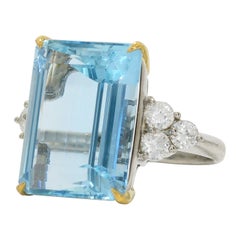 Retro 11 Carat Aquamarine Cocktail Ring