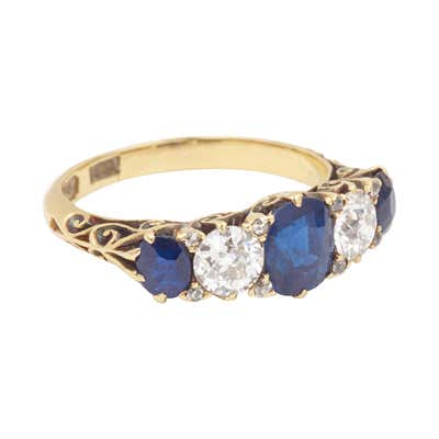 Antique Sapphire and Diamond Band Rings - 9,387 For Sale at 1stdibs ...