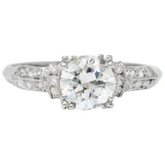 Retro 1.15 Carat Diamond Platinum Engagement Ring