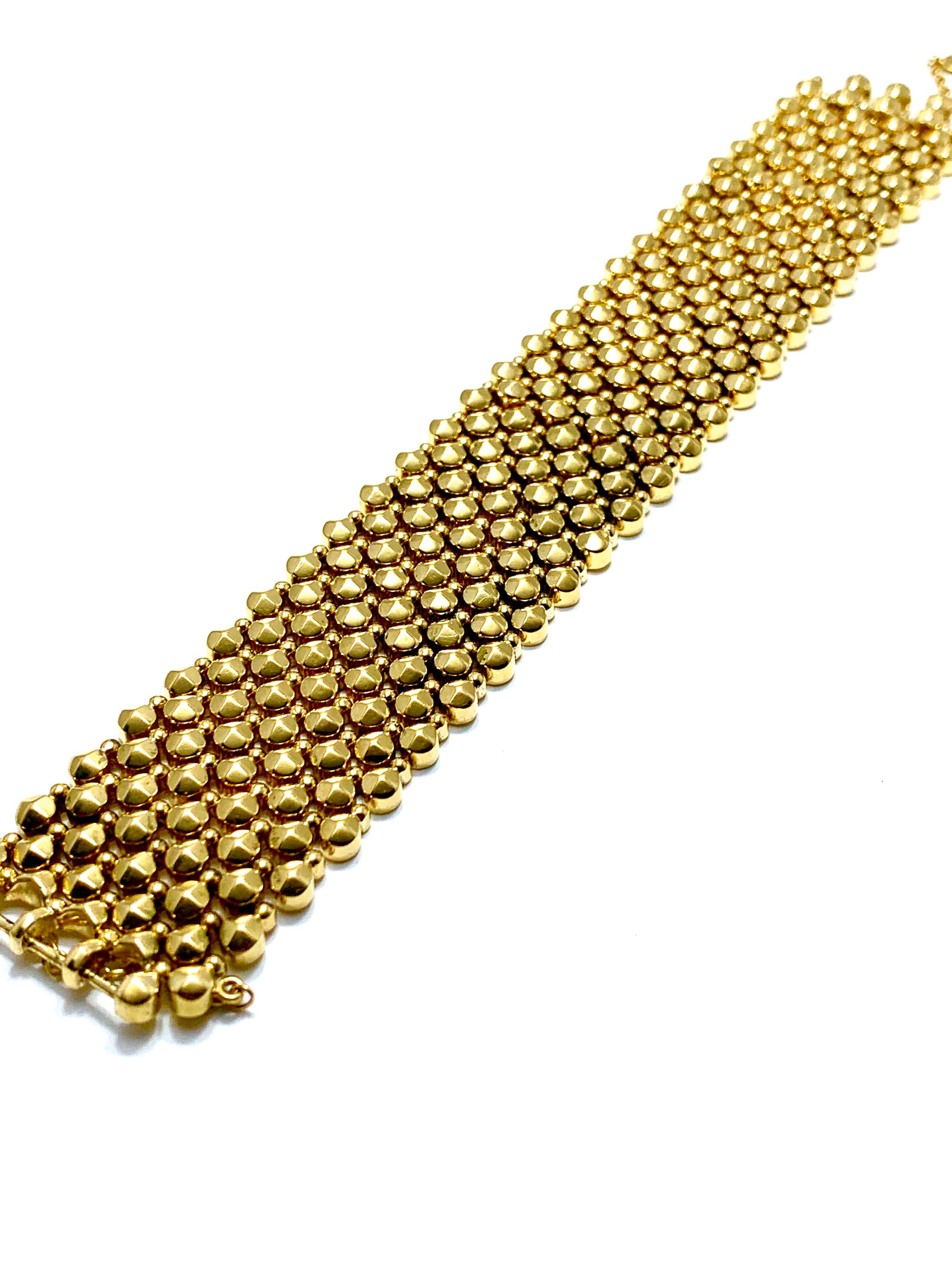Retro Wide 18 Karat Yellow Gold Bracelet 1