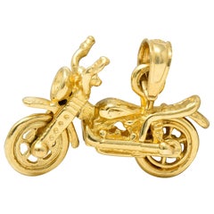 Vintage 14 Karat Gold Articulated Motorcycle Charm