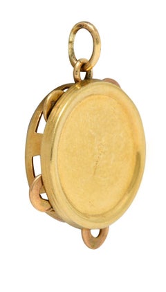 Retro 14 Karat Gold Articulated Tambourine Charm