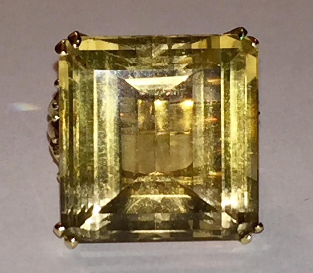 Retro 14 Karat Gold Citrine Rubellite Cocktail Ring In Good Condition For Sale In New York, NY