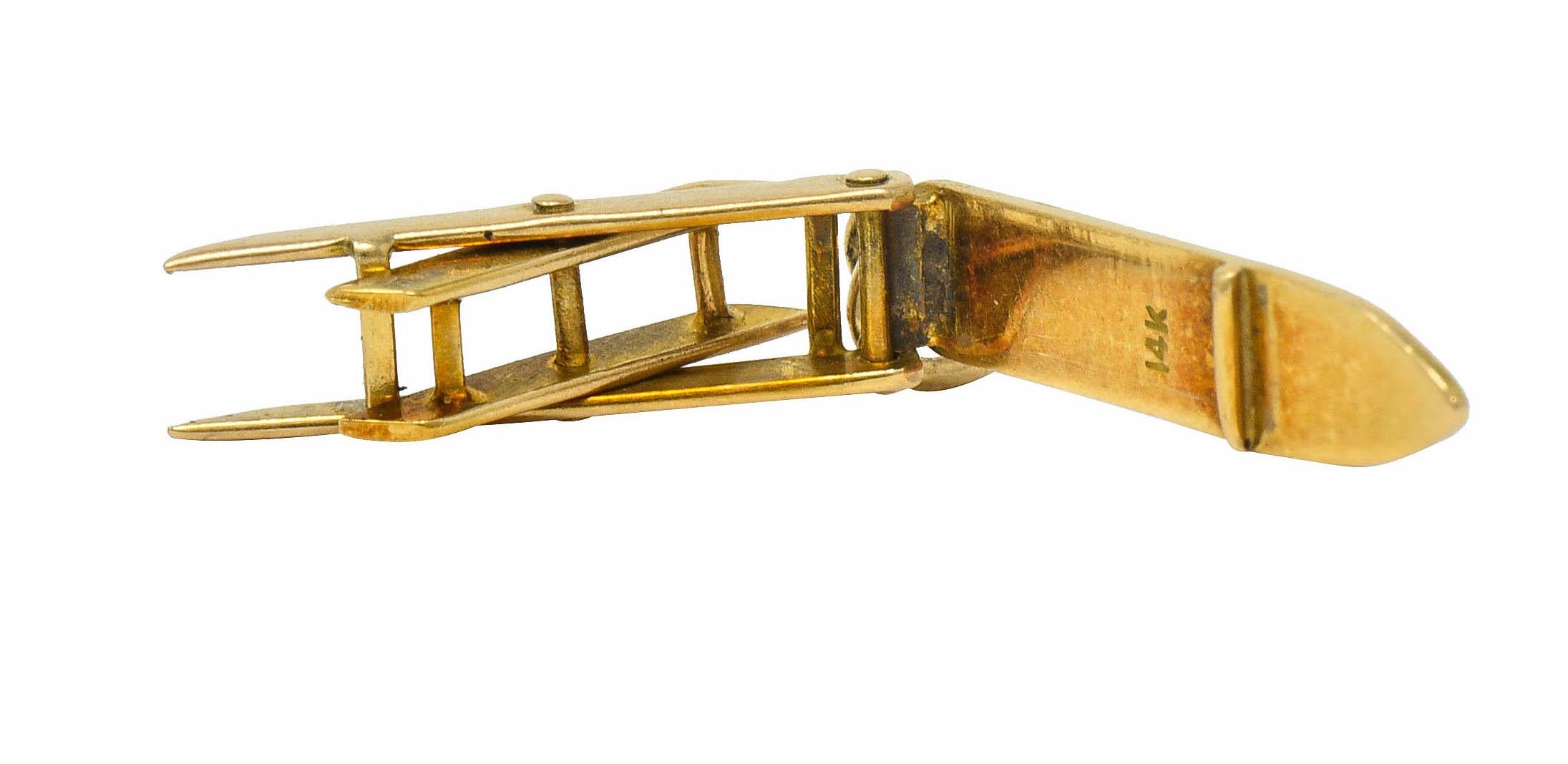 Women's or Men's Retro 14 Karat Gold Collapsable Ironing Board Charm