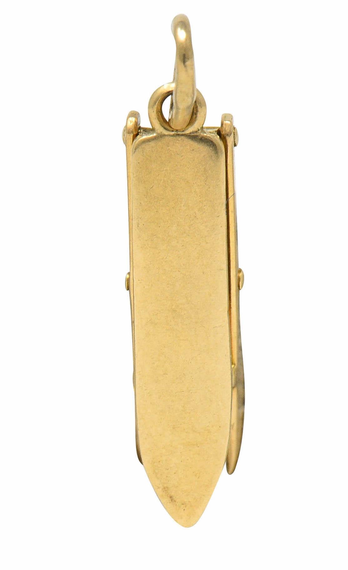 Retro 14 Karat Gold Collapsible Ironing Board Charm For Sale 2