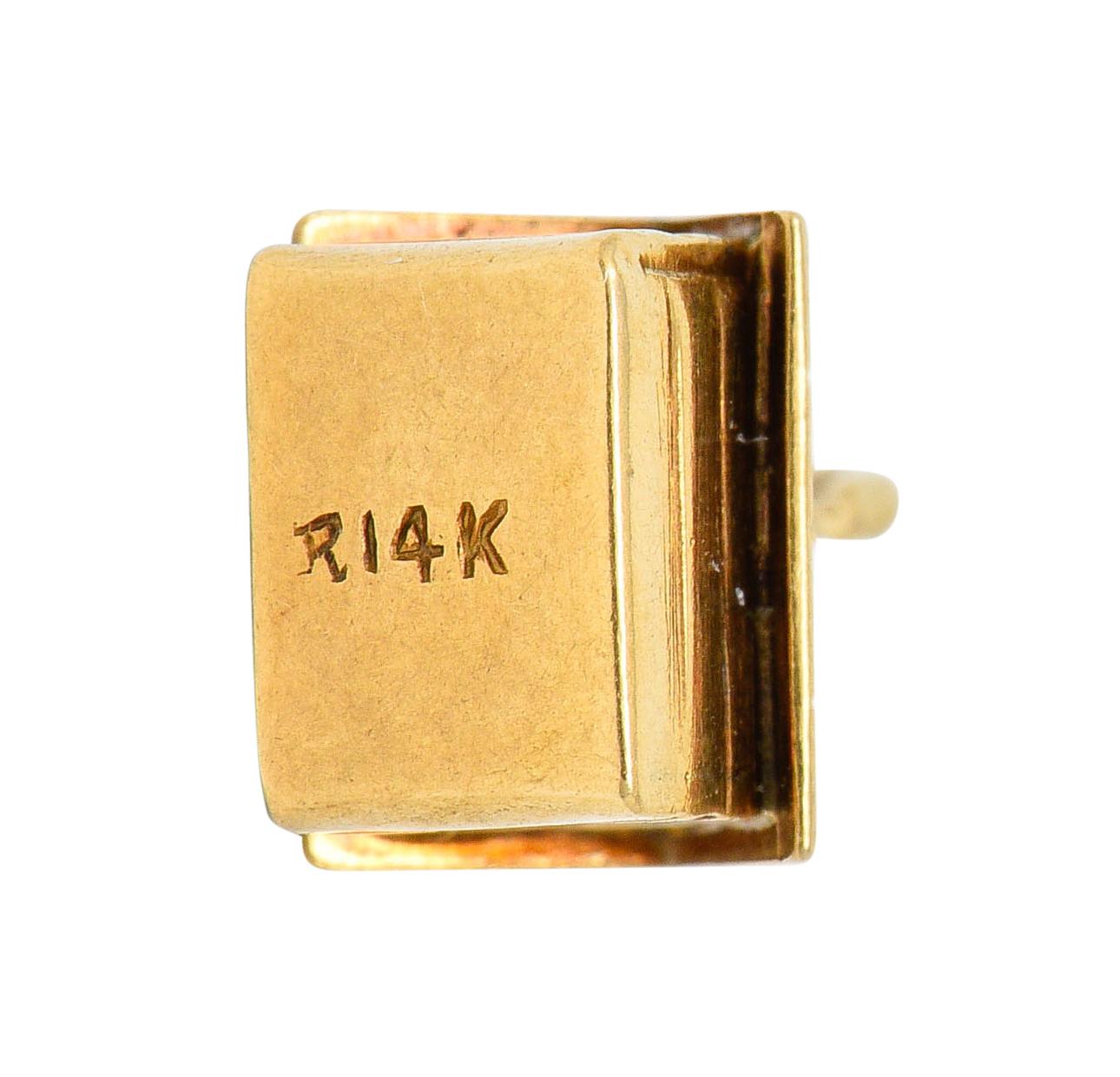 Retro 14 Karat Gold Doghouse Charm, circa 1950 3