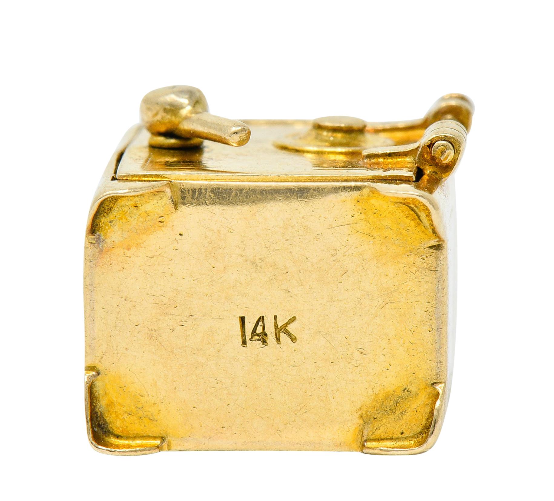 Retro 14 Karat Gold Functional Safe Charm, circa 1940 6