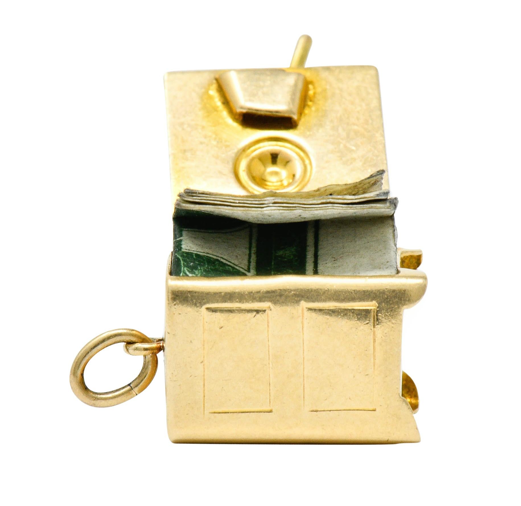 Retro 14 Karat Gold Functional Safe Charm, circa 1940 4