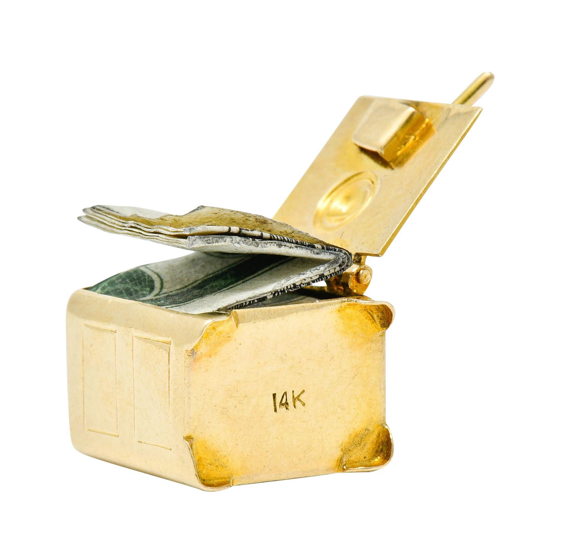 Retro 14 Karat Gold Functional Safe Charm, circa 1940 5