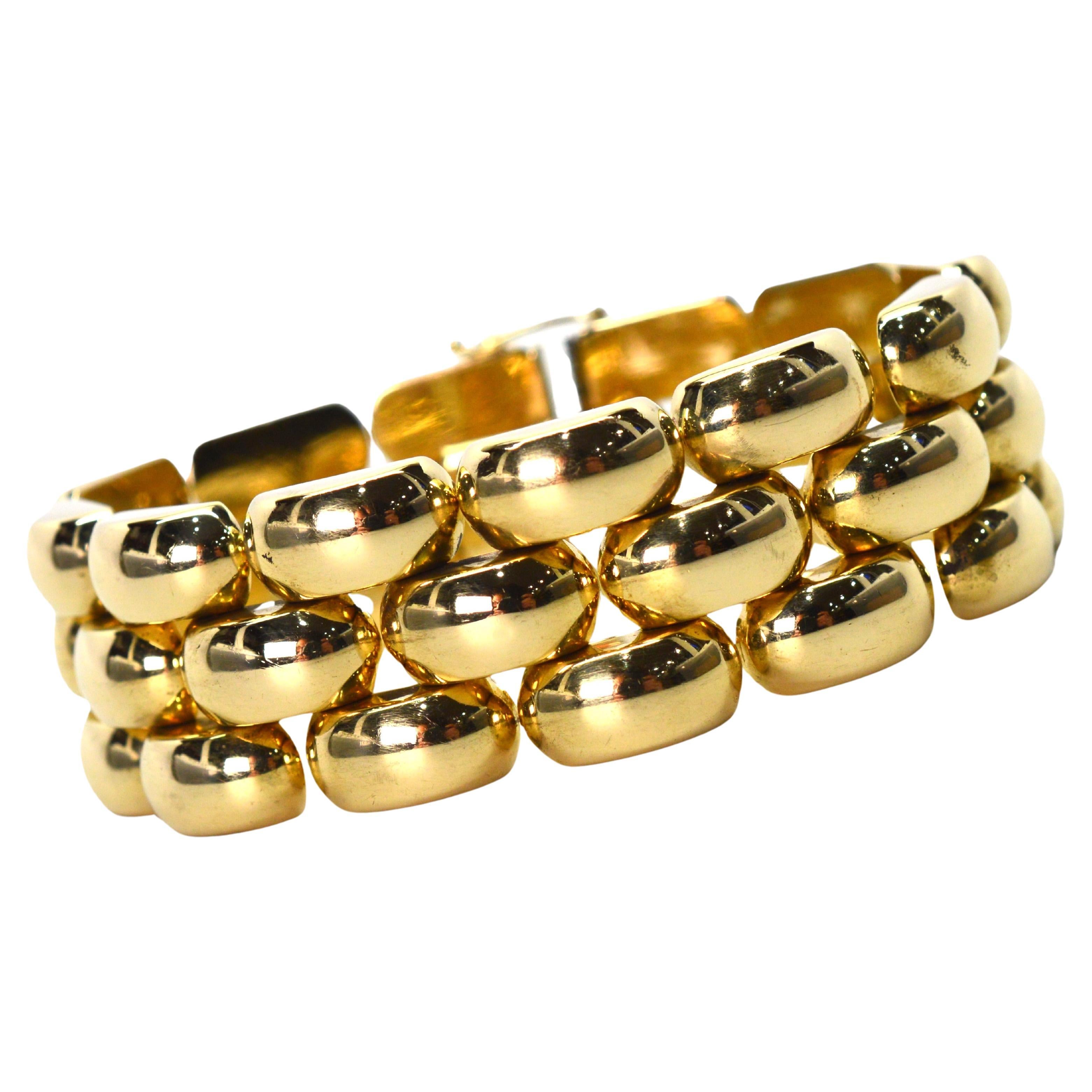 Bracciale Retro Bubble Link in oro giallo 14 carati