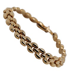 Retro 14 Karat Yellow Gold Geometric Link Bracelet