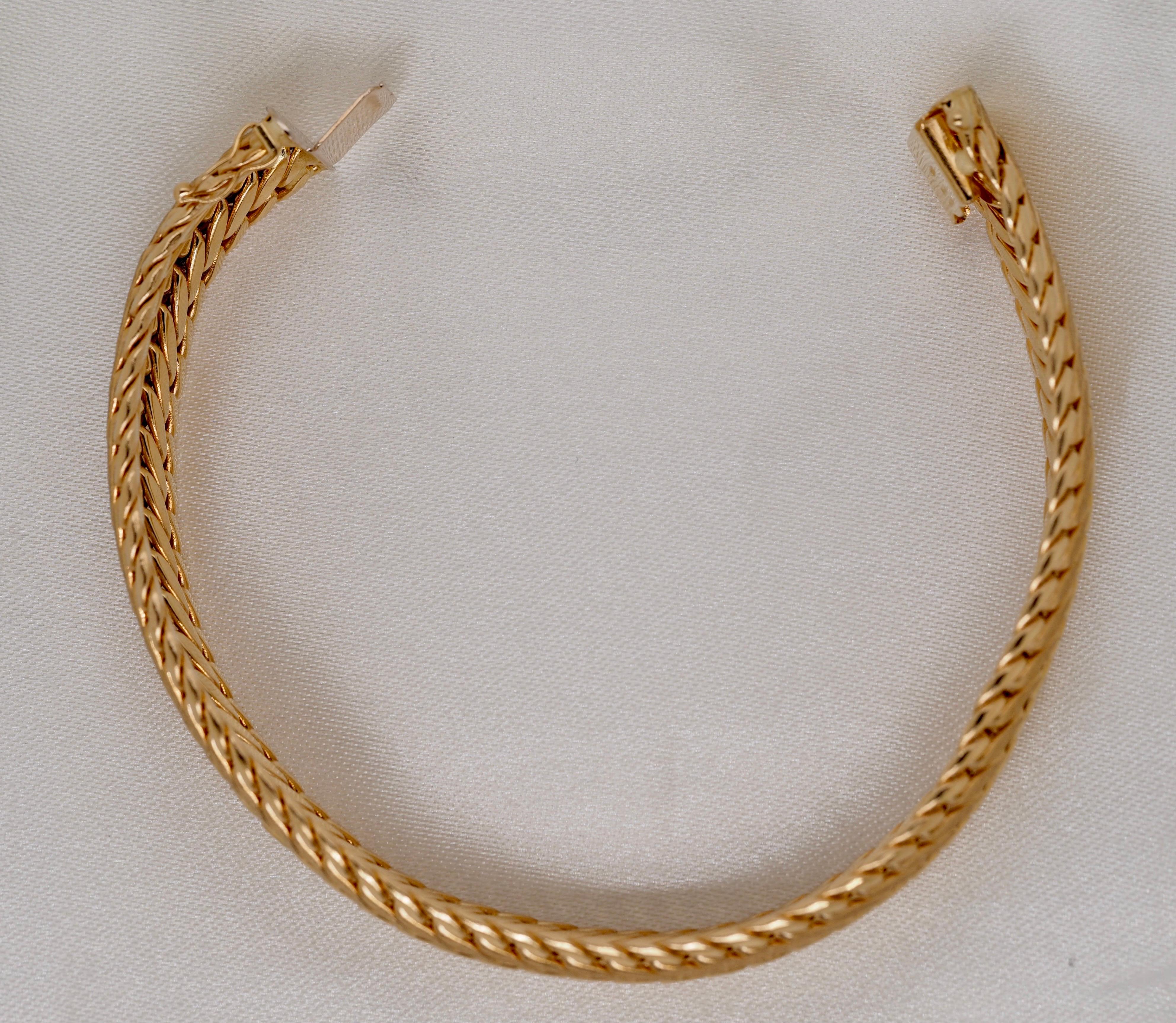 Retro 14 Karat Gelbgold Weizen- und Mesh-Armband 1