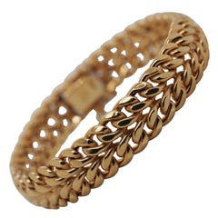 Retro 14 Karat Yellow Gold Wheat and Mesh Retro 14 Karat Yellow Gold Wheat and Mesh