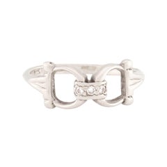 Retro 14k Diamond Horse Bit Ring