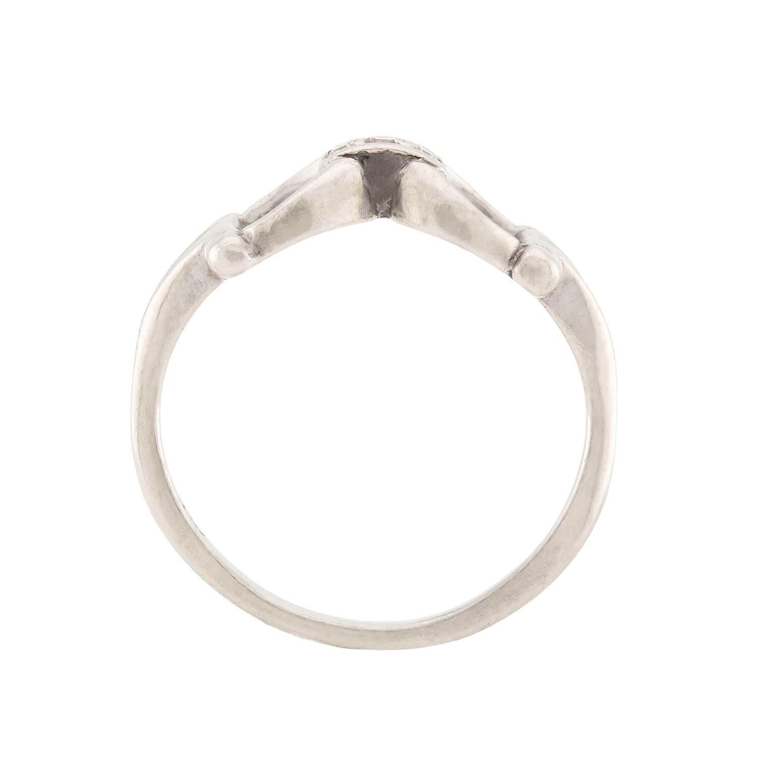 Women's Retro 14k Diamond Horse Bit Ring For Sale