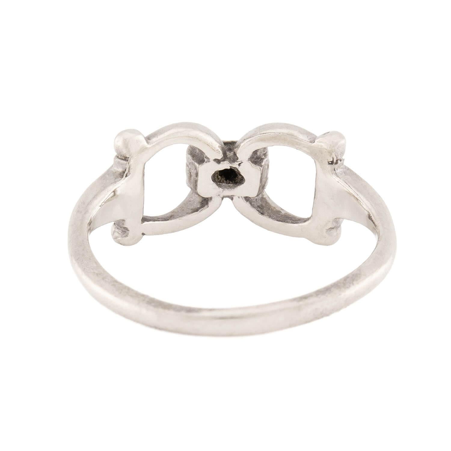 Retro 14k Diamond Horse Bit Ring For Sale 1