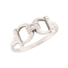 Retro 14k Diamond Horse Bit Ring
