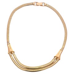 Retro 14K Festoon Snake Chain Necklace