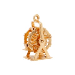 Retro 14k Gold Ferris Wheel Charm for a Charm Bracelet