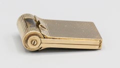 Retro 14 Karat Gold Folding Travel Picture Frame with Hidden Clock