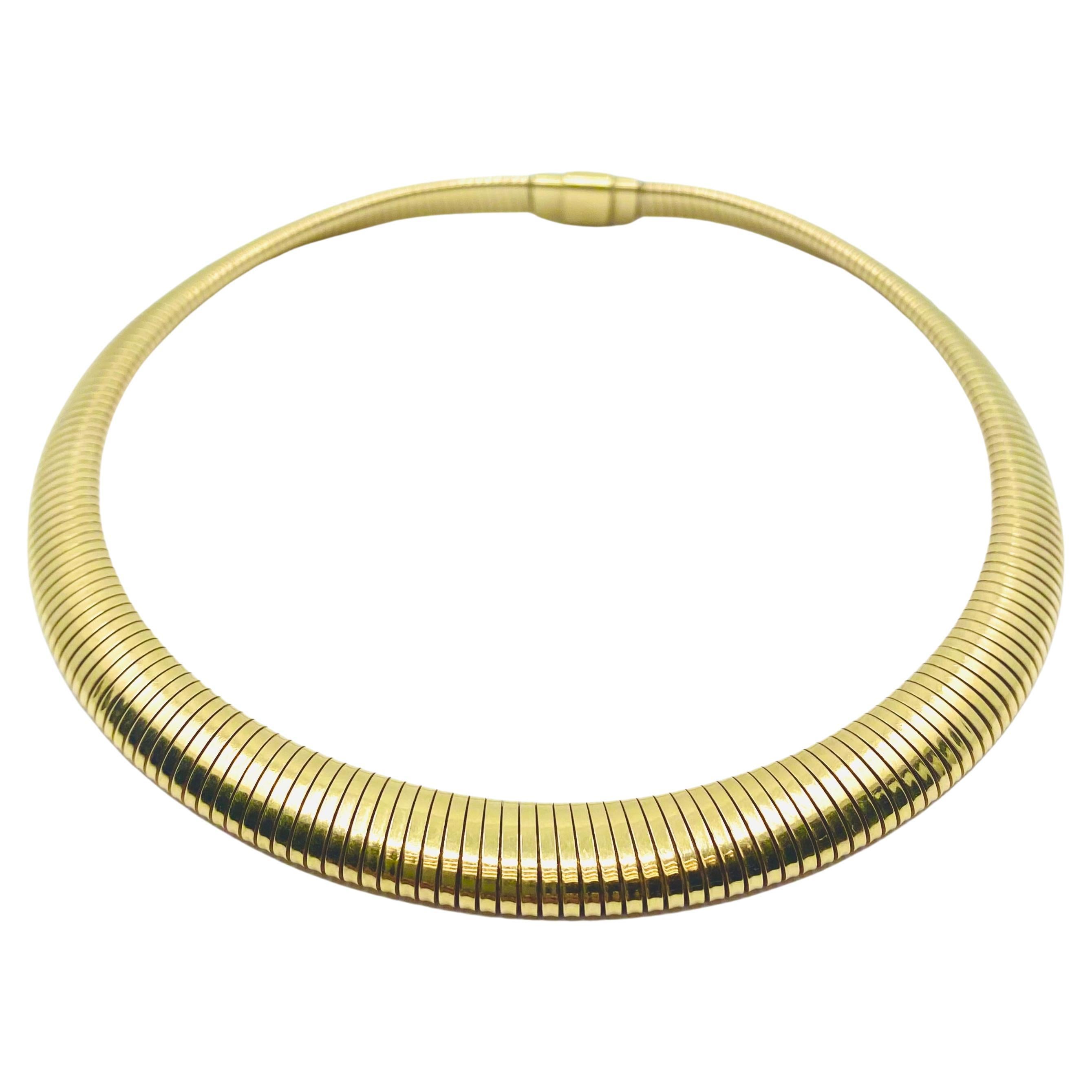 Retro 14k Gold Forstner Tubogas Necklace 2