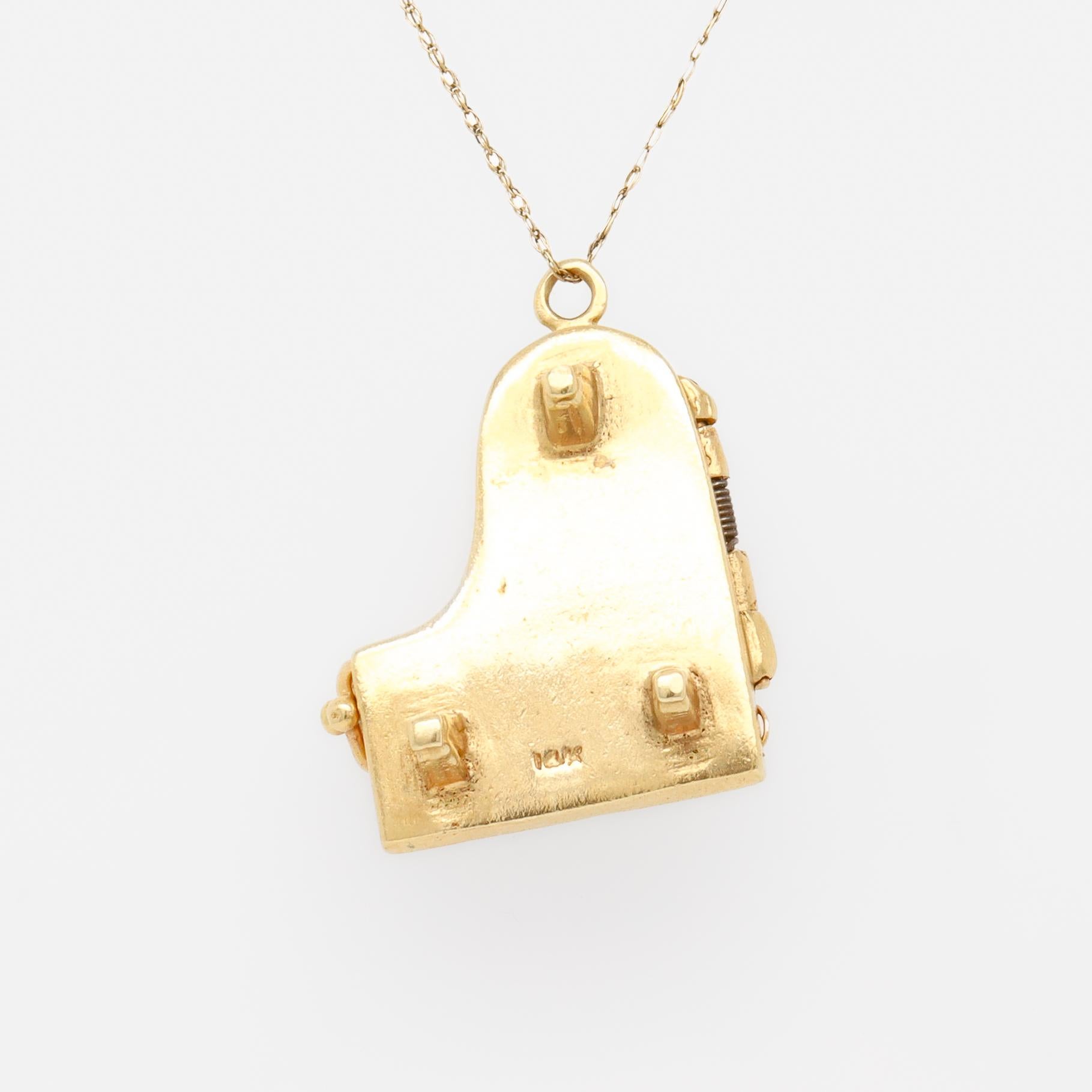 Retro 14k Gold & Multi-Gemstone Piano Charm or Pendant For Sale 15