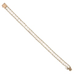 Retro 14K Gold Rope Pearl Bracelet