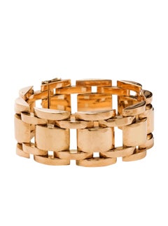 Retro 14K Gold Tank Bracelet