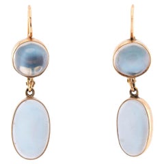 Retro 14k Moonstone Drop Earrings