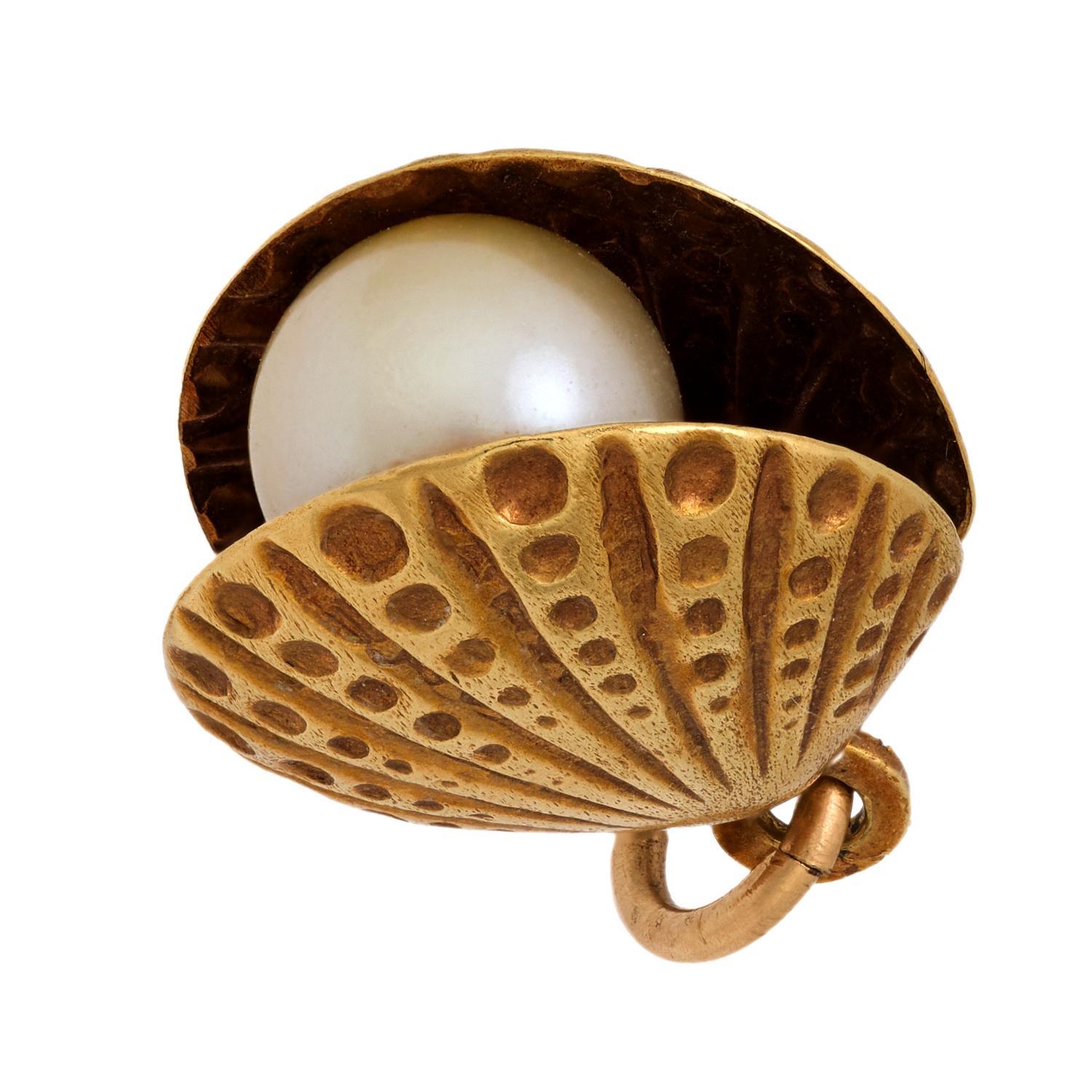 Perlina Ciondolo/bracciale con perla retrò 14k in vendita