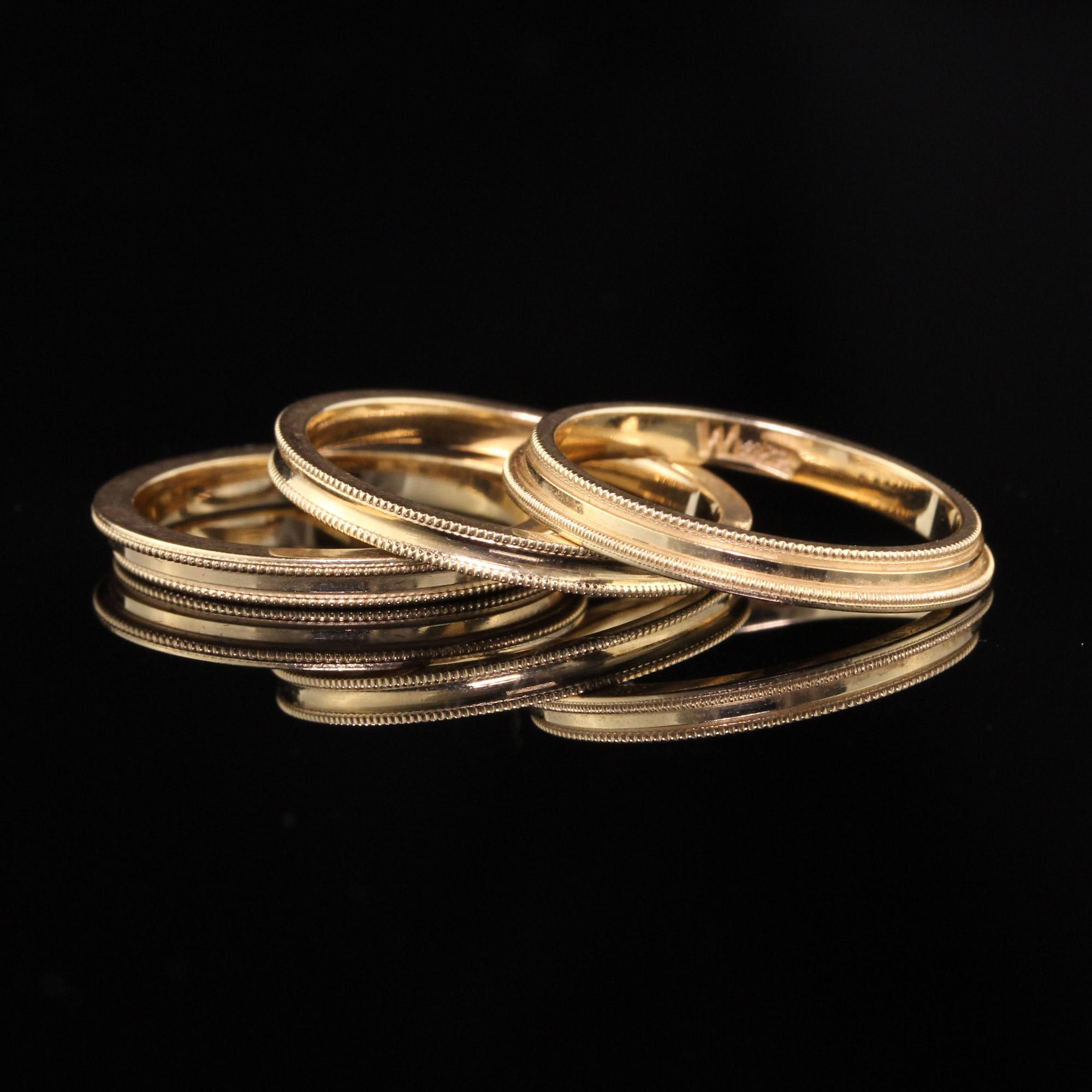 Bracelet rétro à trois empiècements en or rose 14 carats Bon état - En vente à Great Neck, NY