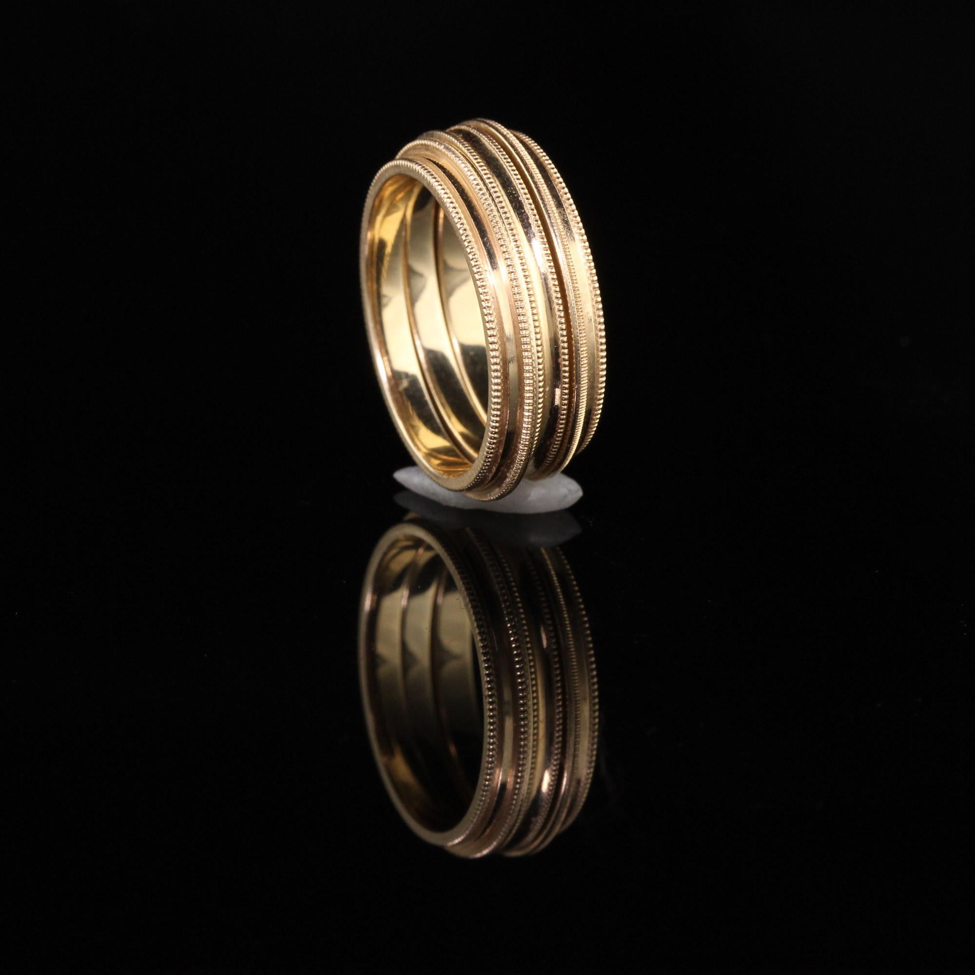 Bracelet rétro à trois empiècements en or rose 14 carats Pour femmes en vente