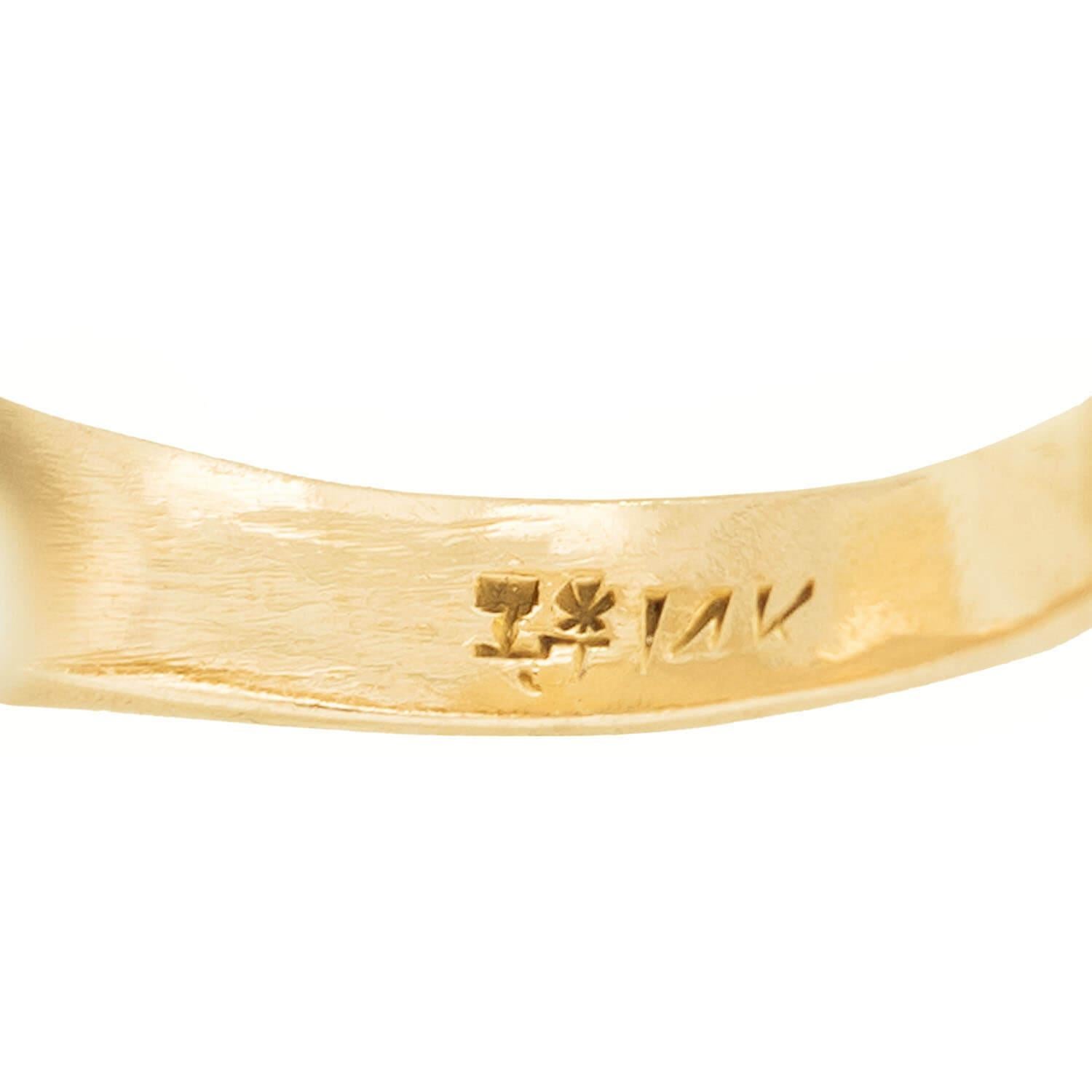 Retro 14k Turquoise, Diamond, and Pearl Cherub Ring in vendita 1