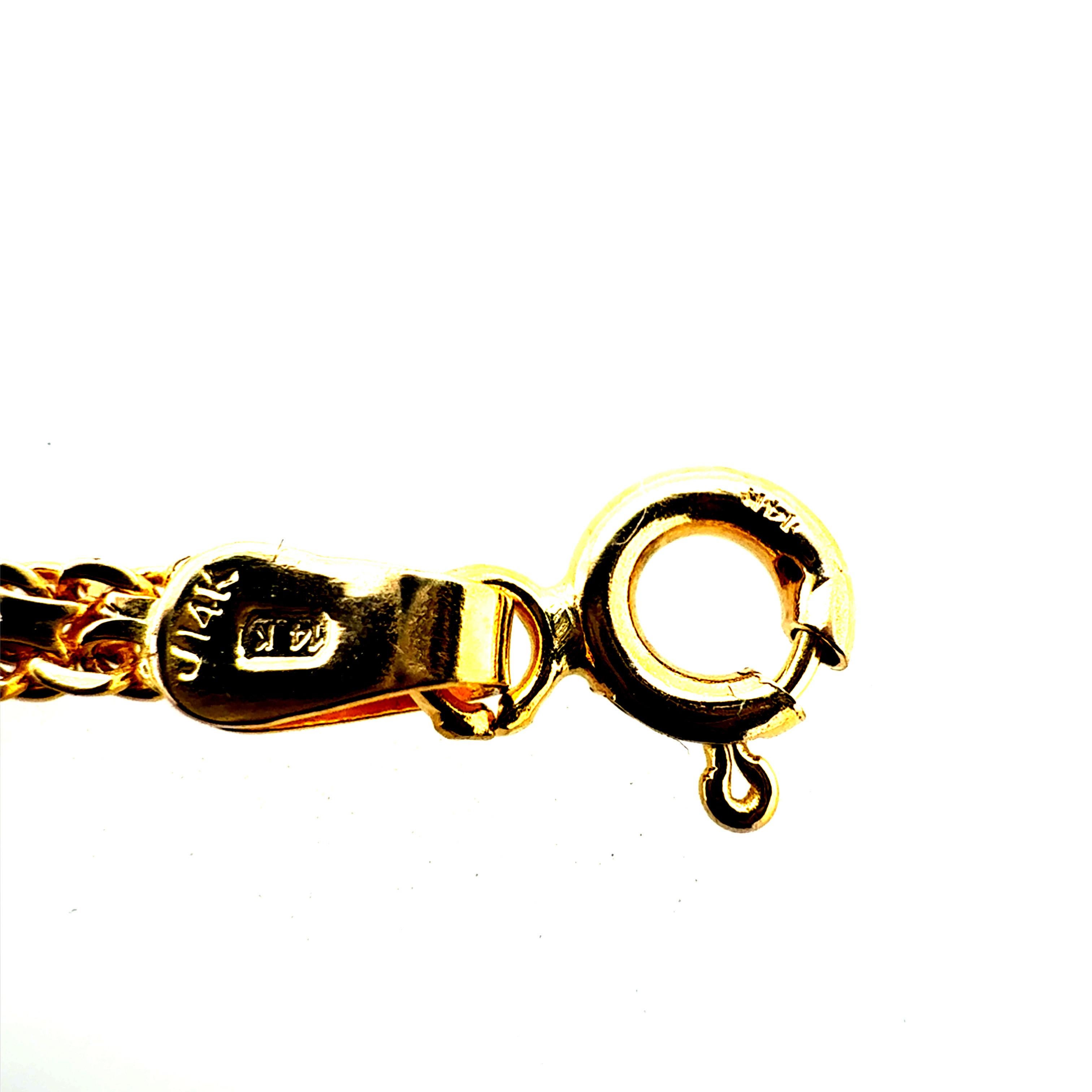 Whiting bracciale retr�ò del 1980 circa, in oro giallo e bianco a due tonalità, con diamanti naturali, misura circa 6,75 pollici di lunghezza e pesa 3,3 grammi in totale. 

Il motivo centrale a cuore misura circa 11 mm sia in lunghezza che in