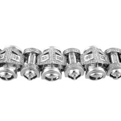 Retro 14K White Gold Diamonds Tank Bracelet