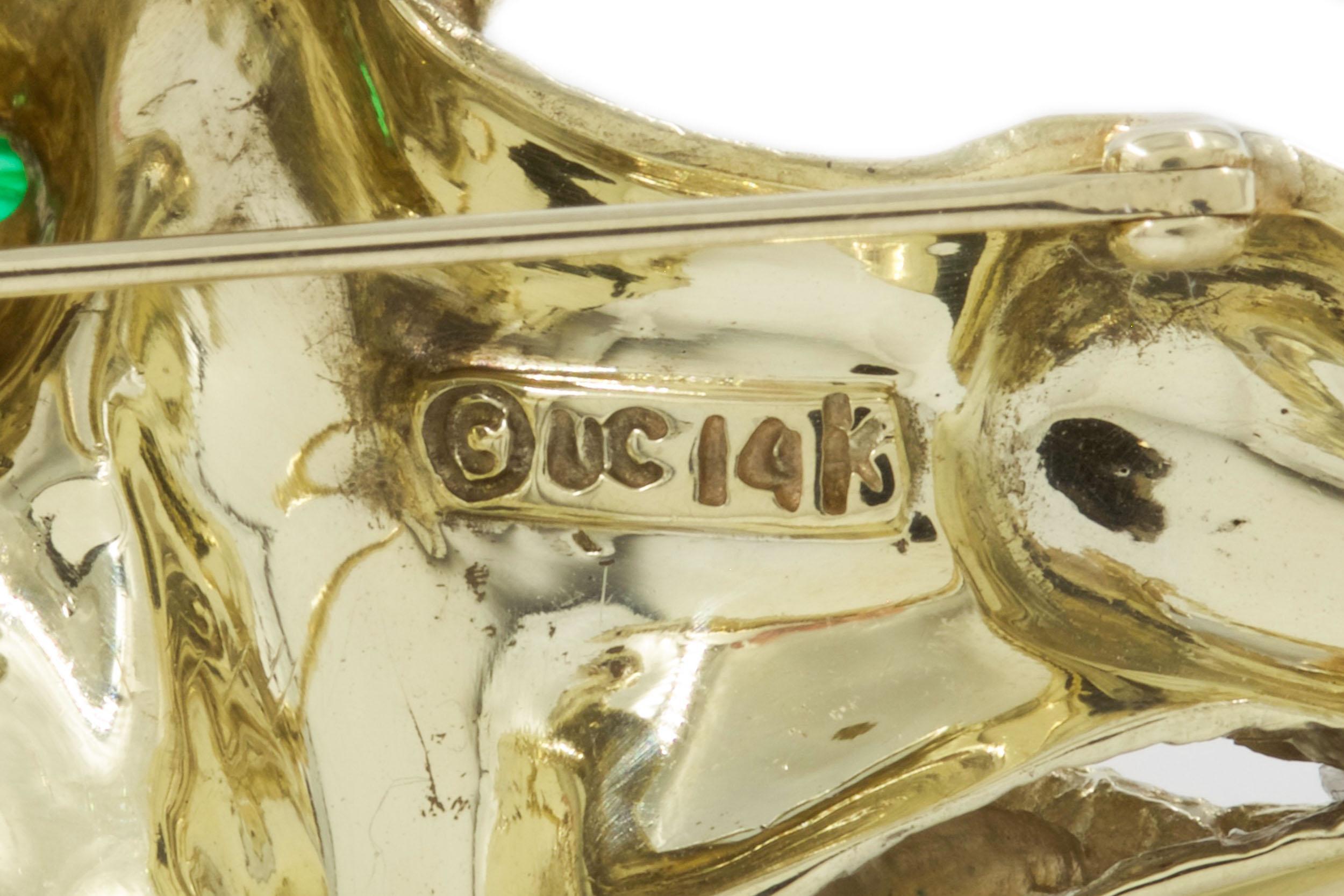 Retro 14k White Gold Figural Lion Brooch Pin Pendant, circa 1940s For Sale 5