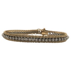 Bracciale Tennis Retro 14K con diamanti bianchi e gialli
