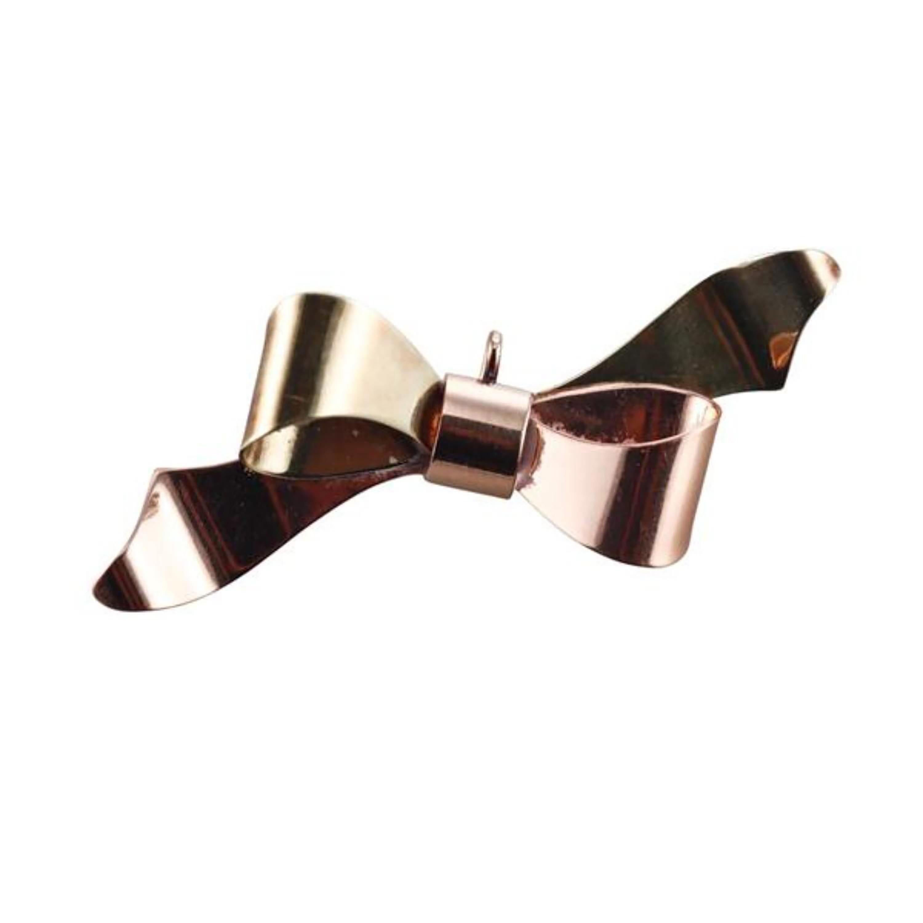 da uomo o donna Spilla con fiocco retrò in oro giallo e rosa 14K in vendita
