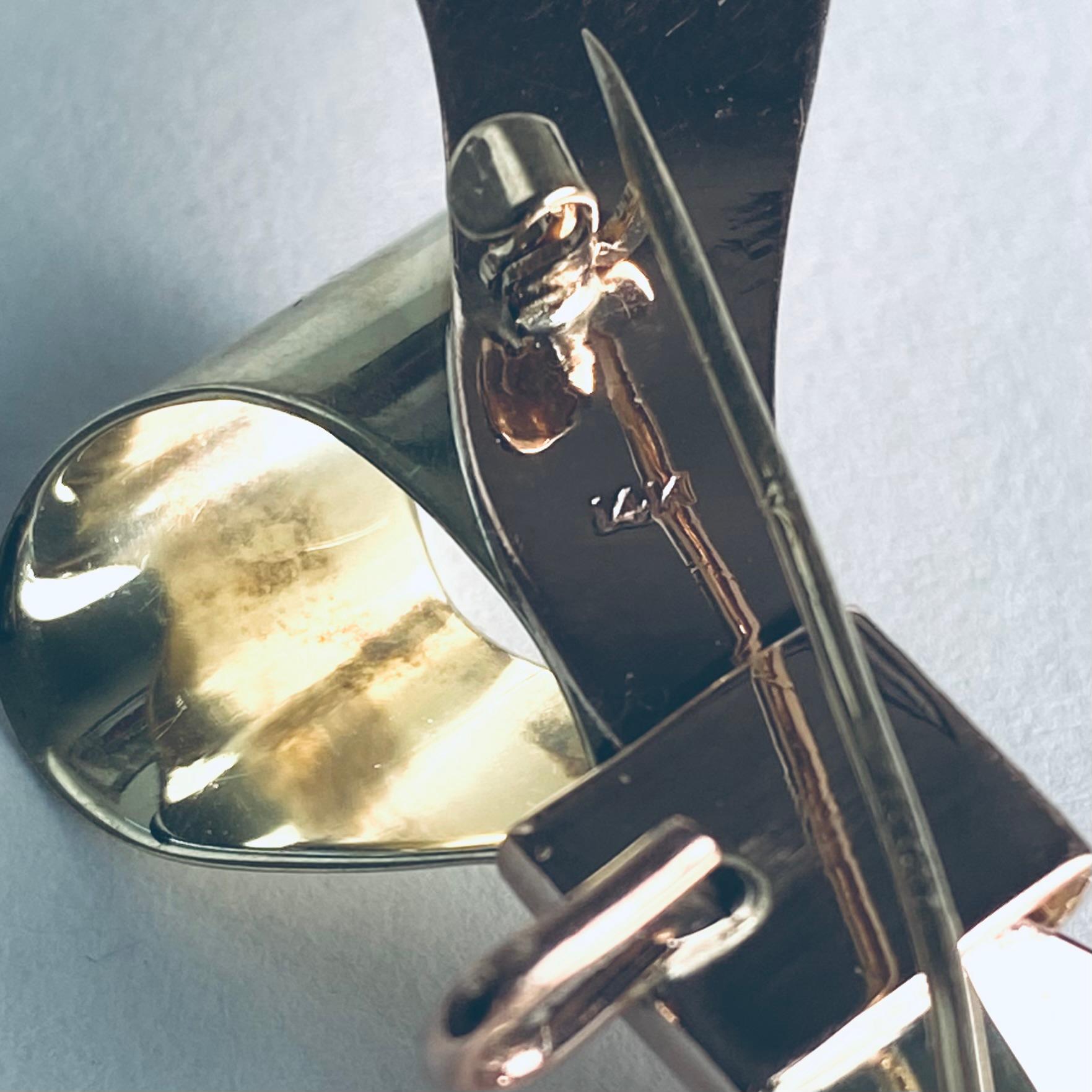 Spilla con fiocco retrò in oro giallo e rosa 14K in vendita 5
