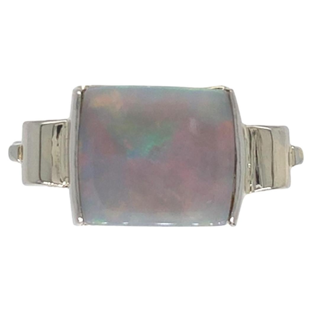 Retro 14K Yellow and White Gold 2.08 carat Australian Opal Ring size 6.75 For Sale